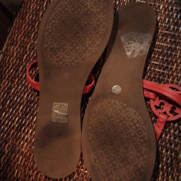 EUC! TORY BURCH RED MINI MILLER THONG SANDALS SZ- 9M - Picture 4 of 5